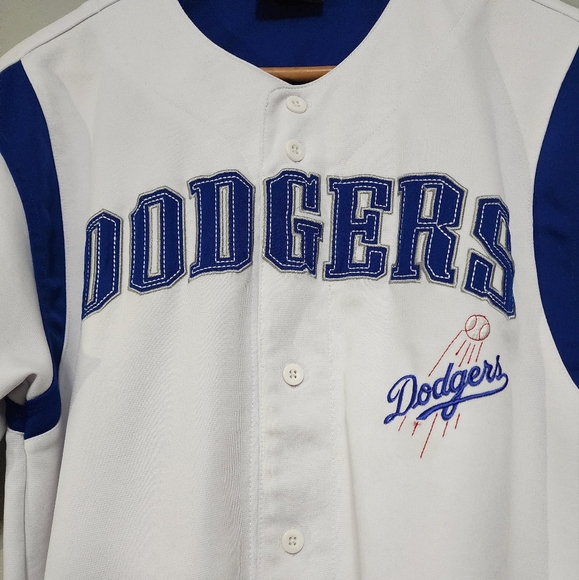 Stitches Dodgers button down jersey size medium - Picture 3 of 9